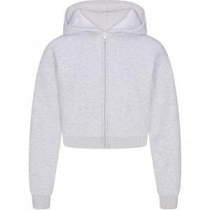 SS25 Cotton Fleece укороченная молния худи Свитшот Women's Light Heather Grey/Light Heather Skims, светло-серый/светло-серый