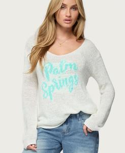 Женский легкий вязаный свитер Palm Springs Edikted, Cream