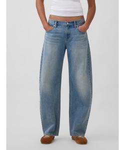 (W) Джинсы с низкой посадкой и бочкообразным кроем