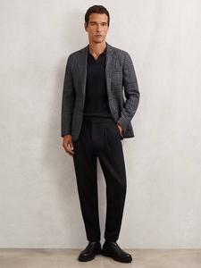 Брюки Flush Tapered из шерстяной смеси Reiss, Navy