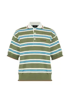 Поло в полоску Dsquared2, зеленый