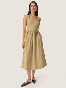 Миди-платье simone с квадратным вырезом Soaked In Luxury, цвет Neutral