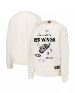 Женская кремовая толстовка-пуловер с логотипом Detroit Red Wings 3.0 Mitchell & Ness