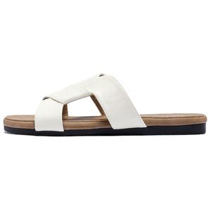 AGSDON Тапочки-слайды женские бежево-черные