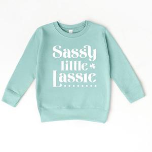 Стильный детский свитшот Sassy little lassie The Juniper Shop, Seafoam