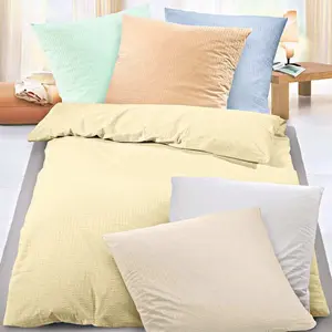 Постельное белье biberna Sleep & Protect 0022294 из сирсакера UNI, цвет: светло-голубой, размер: 1x 135x200 см + 1x 80x80 см Biberna