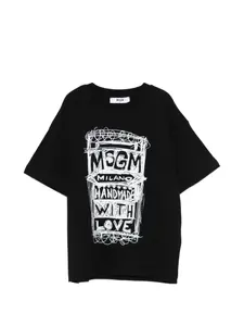 Футболка с принтом Msgm Kids, черный
