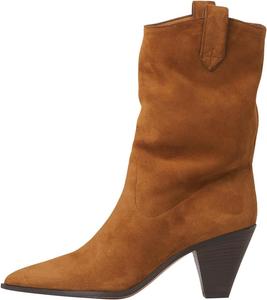 Женские ботильоны FSJ с заостренным носком, ковбойской колодкой, на стойком каблуке-конусе, из замши, стильные короткие ботинки, повседневные, для офиса и работы, размер 4-16 US, Brown