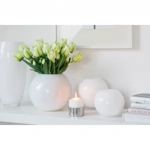 Шаровидная ваза Fink «MOON, из однотонного опалового стекла», (1 шт.), Ø отверстия вазы ок, белый