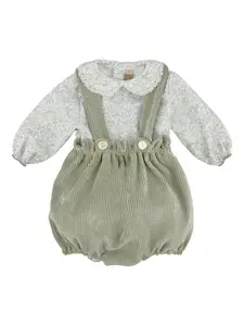 Комплект боди с цветочным узором La Stupenderia, зеленый