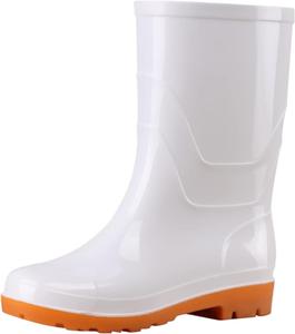 BORAMAX высокие резиновые сапоги для женщин и водонепроницаемая обувь для сада, противоскользящие резиновые сапоги для дам, стильная легкая обувь для мойки автомобиля, ухода за газоном и садоводства, B-White
