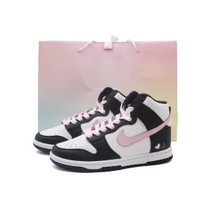 Nike Dunk Winter Cherry Blossom Shopping Bag Легкие высокие кроссовки для скейтбординга Women's Black Pink