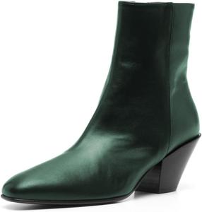 Женские ботильоны Maiyang, стильные, с широким каблуком средней высоты, округлый носок, боковая молния, классические, модные, для вечеринок и клубов, короткие, размер 4-16 US, Deep Green
