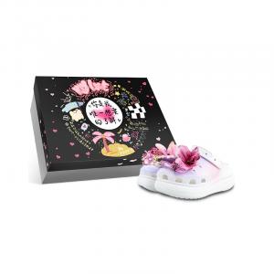 Crocs Сабо Crush Clog унисекс белого, розового и фиолетового цвета