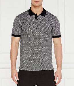 Поло мужское Boss с принтом, черный