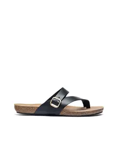 Женские кожаные сандалии на плоской подошве Yokono, черный