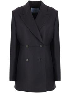 Двубортный шерстяной пиджак Prada, синий