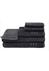 Акция на полотенце Grace Grand Spa с полосатой каймой темно-серого цвета, один размер, темно-серый