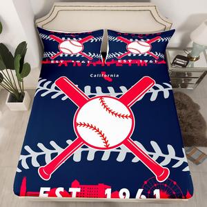 Erosebridal Детский комплект постельного белья с бейсбольным принтом Anaheim, микрофибра, Anaheim