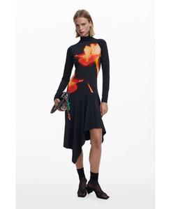 Женское асимметричное облегающее платье Desigual, Black