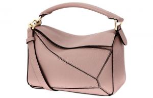 LOEWE Сумка через плечо Puzzle Soft Grain Calfskin, кроссбоди, маленькая женская сумка, розовая