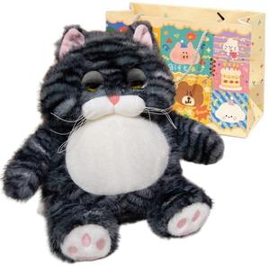 Милые плюшевые куклы с дизайном забавного питомца, глупые котики, высота 28см/38см Small bubble, черный