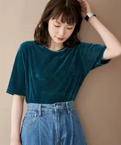 Полупрозрачная велюровая футболка с коротким рукавом Coen, цвет Turquoise