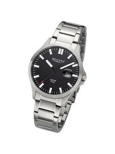 Аналоговые наручные часы Regent, металлический браслет, серебристый цвет, большой размер (примерно 40 мм)