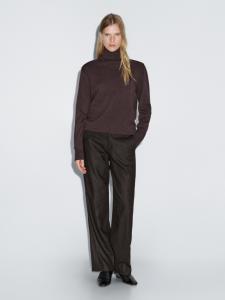 Брюки из шерстяной фланели Massimo Dutti, шоколадный