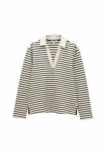 Рубашка-Поло стандартного кроя с воротником Joules, Cream/Navy Striped