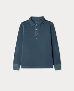 Детская рубашка-поло с длинным рукавом Hackett, индиго