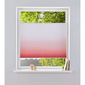 Жалюзи плиссе мой дом «Омбре», светозащита, без сверления, натяжение, фиксированный размер, цветовой градиент, зажимная опора My Home, цвет rose