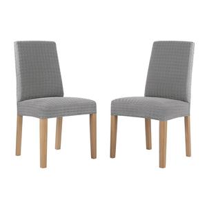 № 918 Sparta, эластичный эластичный чехол с текстурой «гусиные лапки», пара чехлов на обеденный стул No. 918, серый