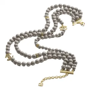CHANEL 24A Metal Necklaces Unisex Gray