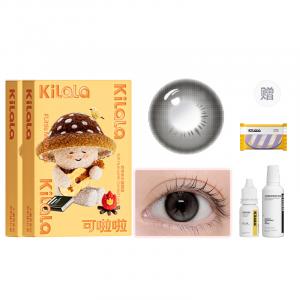 Набор контактных линз Little Mushroom Collection на полгода, 1 пара*2 в двойной упаковке + раствор для ухода + глазные капли Kilala