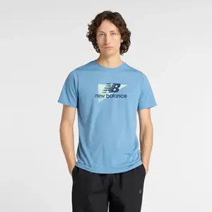 Мужская футболка Heathertech с графическим принтом New Balance, синий