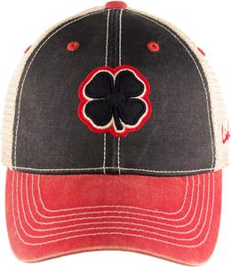 Бейсболка Black Clover Two-Tone Vintage 4 Adjustable Hat, цвет Black Clover/Red Trim/Black/Tan