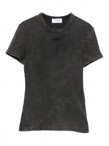 Футболка с вышитым логотипом OFF-WHITE, серый