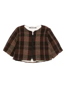 Куртка на молнии в клетку Album Di Famiglia Kids, коричневый
