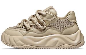 Низкие повседневные кроссовки 5 см унисекс хаки SALAXI