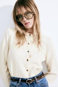 Вязаный кардиган H&M, бежевый