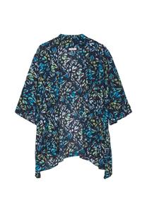 Блузка-Пиджак с принтом в виде листьев в форме точек Sheego, синий