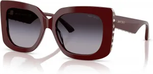 Солнцезащитные очки с градиентным коричневым черепаховым узором от Jimmy Choo, 50578g - Red - Gradient Grey