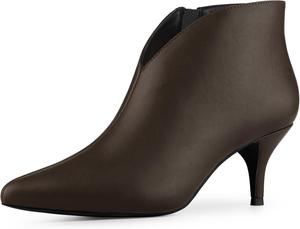 Ботильоны Allegra K для женщин с вырезами, заостренным носком и шпилькой, Coffee