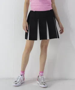 Двухцветная вязаная плиссированная юбка Archivio, цвет Black (001)