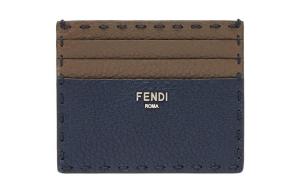 Кожаный кардхолдер мужской синий FENDI