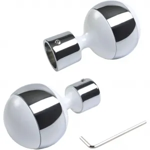 Заглушка для карниза Power для карнизов Ø 20 мм Liedeco, белый/хромированный