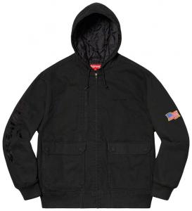 Куртка Supreme Canvas Hooded Work Jacket 'Black', черный
