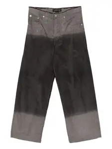 Брюки с эффектом дип-дай и шлевками для ремня Federico Cina, серый