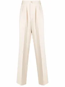 Шелковые брюки строгого кроя Giuliva Heritage, нейтральный